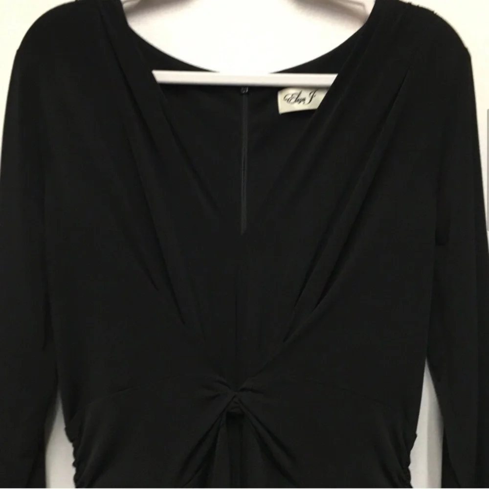 Eliza J Twist Front Wide Leg Stretch Jumpsuit 14 Black Formal Evening Party - Picture 4 of 14